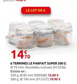 Rural Master Le parfait 6 terrines super 200 g offre