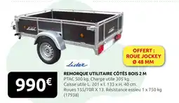 Rural Master Lider remorque utilitaire côtés bois 2 m offre