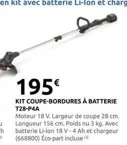 Rural Master Kit coupe-bordures à batterie t28-p4a offre