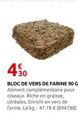 Rural Master Bloc de vers de farine 90 g offre