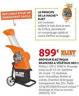 Rural Master Eliet broyeur électrique branches & végétaux neo 2 offre