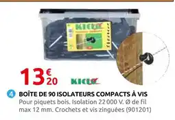 Rural Master Kicix boîte de 90 isolateurs compacts à vis offre