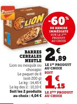 Super U Nestlé barres céréales offre