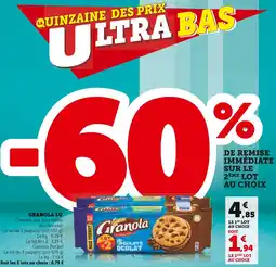 Super U Lu granola cookies aux gros éclats de chocolat offre