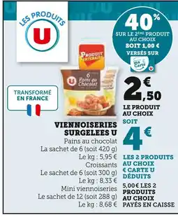 Super U U viennoiseries surgelées offre