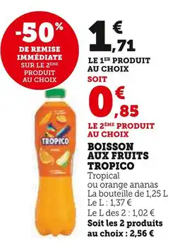 Super U Tropico boisson aux fruits tropical offre