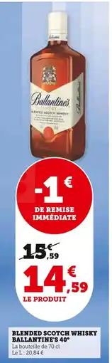 Super U Ballantine's blended scotch whisky 40° offre