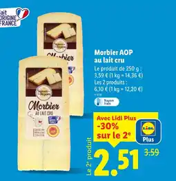 Lidl Saveurs de nos regions morbier aop au lait cru offre