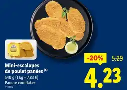 Lidl Mini-escalopes de poulet panées offre