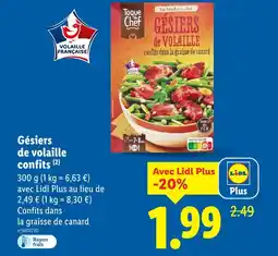 Lidl Toque du chef gésiers de volaille confits offre