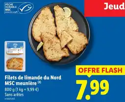 Lidl Filets de limande du nord msc meunière offre