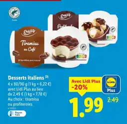 Lidl Envia desserts italiens offre