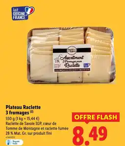 Lidl Saveurs des régions plateau raclette 3 fromages offre