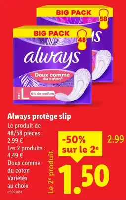 Lidl Always protège slip offre
