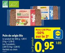 Lidl Maitre jean pierre pain de seigle bio offre