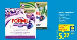 Lidl Formil lessives capsule 5 en 1 offre