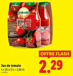 Lidl Solevita jus de tomate offre