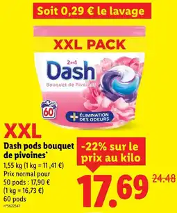 Lidl Dash pods bouquet de pivoines offre