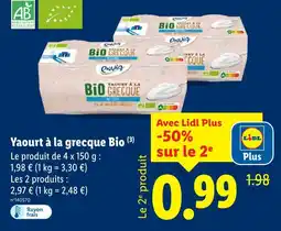 Lidl Pavilia yaourt à la grecque bio offre