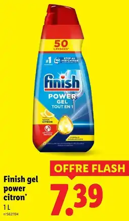 Lidl Finish gel power citron offre