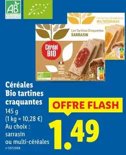 Lidl Céréal bio tartines craquantes offre