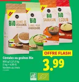 Lidl Golden sun céréales ou graines bio offre