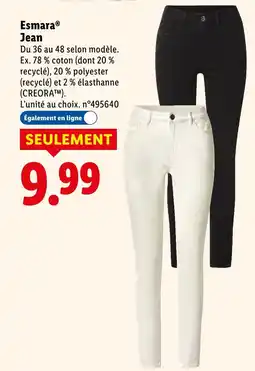 Lidl Esmara jean offre