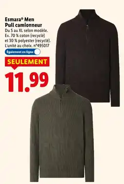 Lidl Esmara men pull camionneur offre
