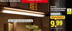 Lidl Livarno réglette sous meuble led à blanc variable offre