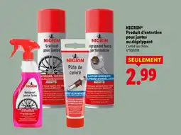 Lidl Nigrin produit d’entretien pour jantes ou dégrippant offre