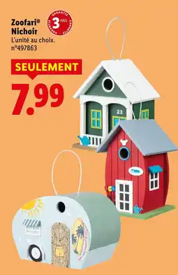 Lidl Zoofari nichoir offre