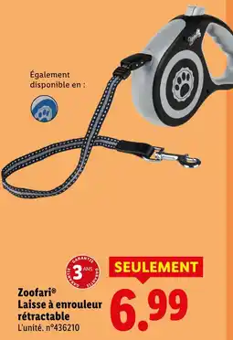 Lidl Zoofari laisse à enrouleur rétractable offre
