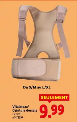 Lidl Vitalmaxx ceinture dorsale offre
