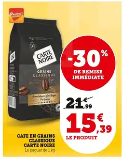 U Express Carte noire cafe en grains classique offre