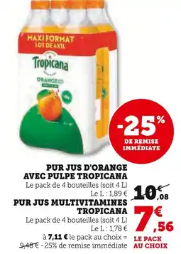 U Express Tropicana pur jus d'orange avec pulpe offre