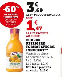 U Express Innocent pur jus réfrigéré format spécial offre