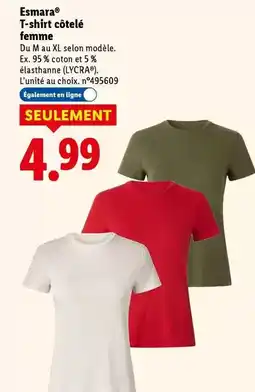 Lidl Esmara - t-shirt côtelé femme offre