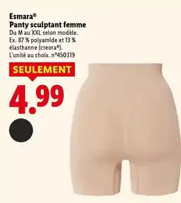 Lidl Esmara - panty sculptant femme offre