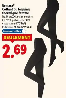 Lidl Esmara - collant ou legging thermique femme offre