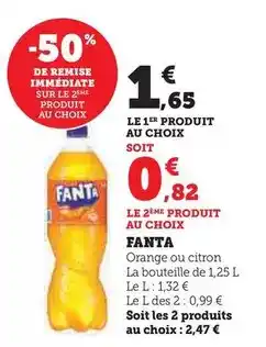 Super U Fanta - orange ou citron offre