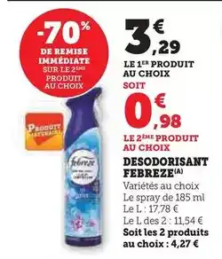U Express Febreze - desodorisant offre