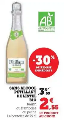 U Express Listel - sans alcool petillant bio offre