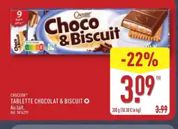 ALDI CHOCEUR Tablette chocolat & biscuit offre