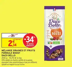 Intermarché Express Mélange graines et fruits formule boost daco bello offre