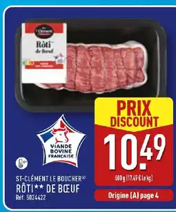 ALDI ST-CLÉMENT LE BOUCHER Rôti de bœuf offre