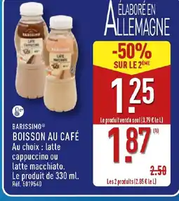 ALDI BARISSIMO Boisson au café offre