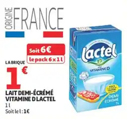 Auchan Supermarché Lait demi-écrémé vitamine d lactel offre