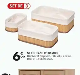 La Foir'Fouille Set de paniers bambou offre