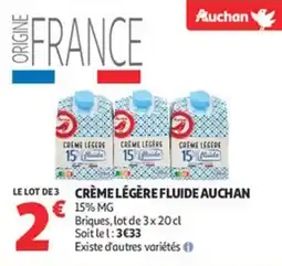 Auchan Supermarché Crème légère fluide auchan offre
