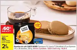 Carrefour Drive Carte noire - dosettes de café noire classique n 5 offre